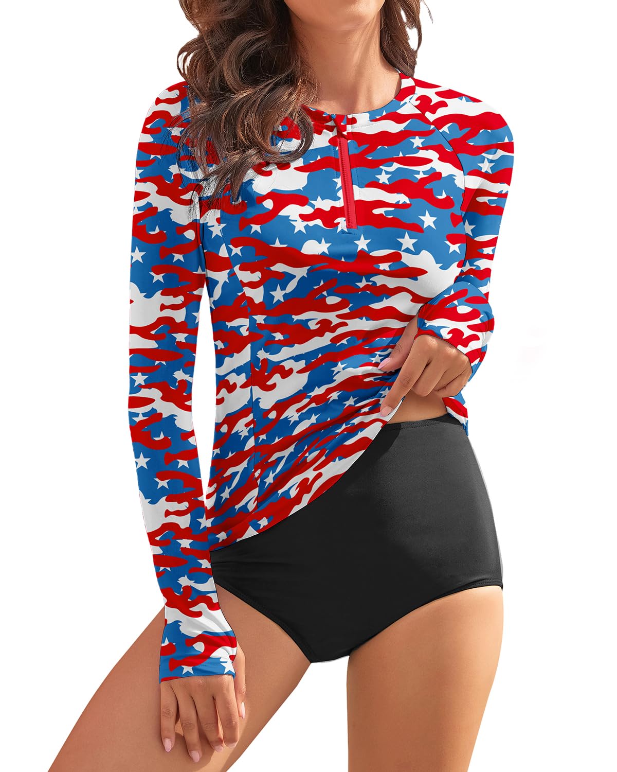 WOWENY Women Rash Guard Long Sleeve Swim Shirts UPF
