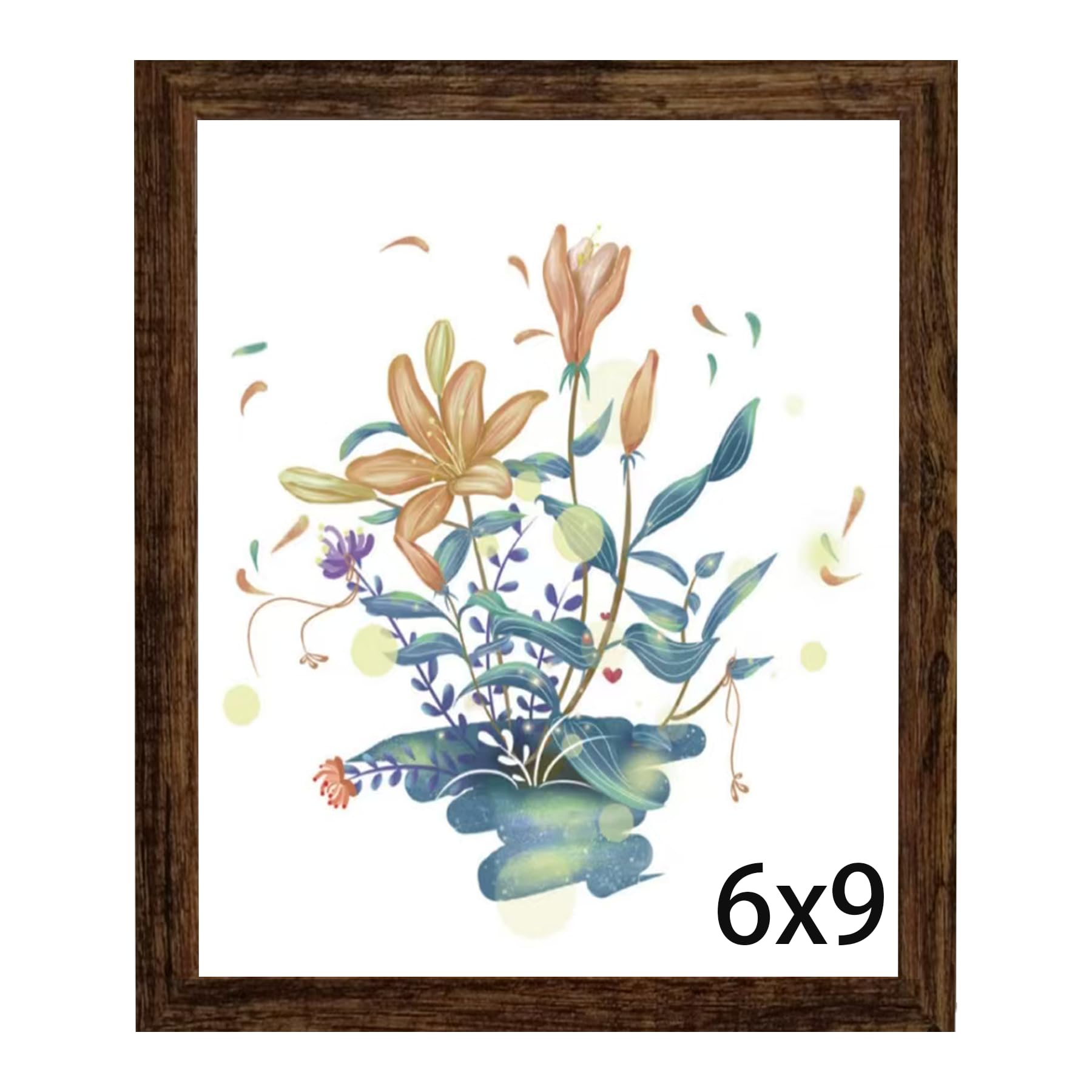 Photo 1 of BESCRCL 6x9 Picture Frame, Photo Frame for Wall Mounting or Tabletop Display, Brown