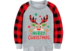 MUJOQE Toddler Boy Girl Sweatshirt Ugly Christmas Sweater Kids Reindeer Santa Long Sleeve Shirt Xmas Pullover Tops 2-7T