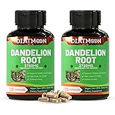 2Pack Dandelion Root Supplement 3750mg, 100% Vegetarian, Non-GMO, Gluten Free, 240 Capsules, 8 Month Supply