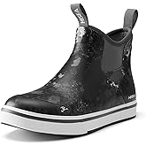 HISEA Men's Deck Rain Boots Saltwater Fishing Booties Waterproof Ankle Rain Boots with High Traction