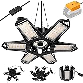 LIVOWALNY LED Work Light Compatible with Dewalt 20V Battery, 68W 6800LM LED Garage Lights, Flood Lights, Ceiling Lights for G