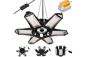 LIVOWALNY LED Work Light Compatible with Dewalt 20V Battery, 68W 6800LM LED Garage Lights, Flood Lights, Ceiling Lights for G