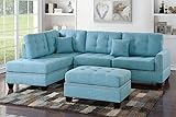 Poundex PDEX- Sofas, Light Blue