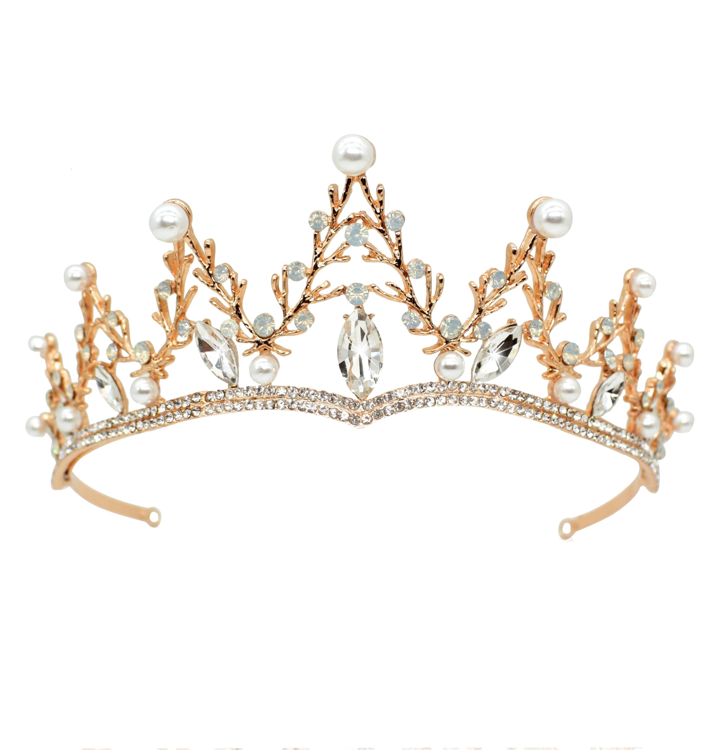 Ursula Costume Women Crown, Vofler Gold Tiara Mermaid Evil Queen Elf Witch Seashell Shell Coral Pearl Branch Headband Accessories for Princess Bride Adult Girl Halloween Party Birthday Wedding Pageant