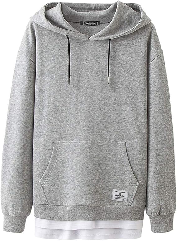 Amazon Sanmio パーカー メンズ 長袖 スウェットパーカー 春 秋服 フード フーディ付き ネックレス付き 無地 プルオーバー カジュアル ゆったり おしゃれ コート ジャケット 通販