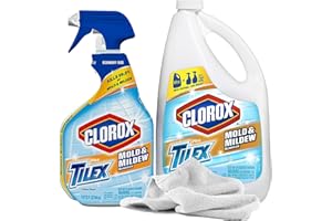 Daley Mint 2 Tile Mold and Mildew Remover with Bleach | Bathroom Bleach Cleaner Spray, 32oz + Refill Jug, 64oz Towel - Bath Cleaning for Shower, Tub, Counters (96 Ounces Total)