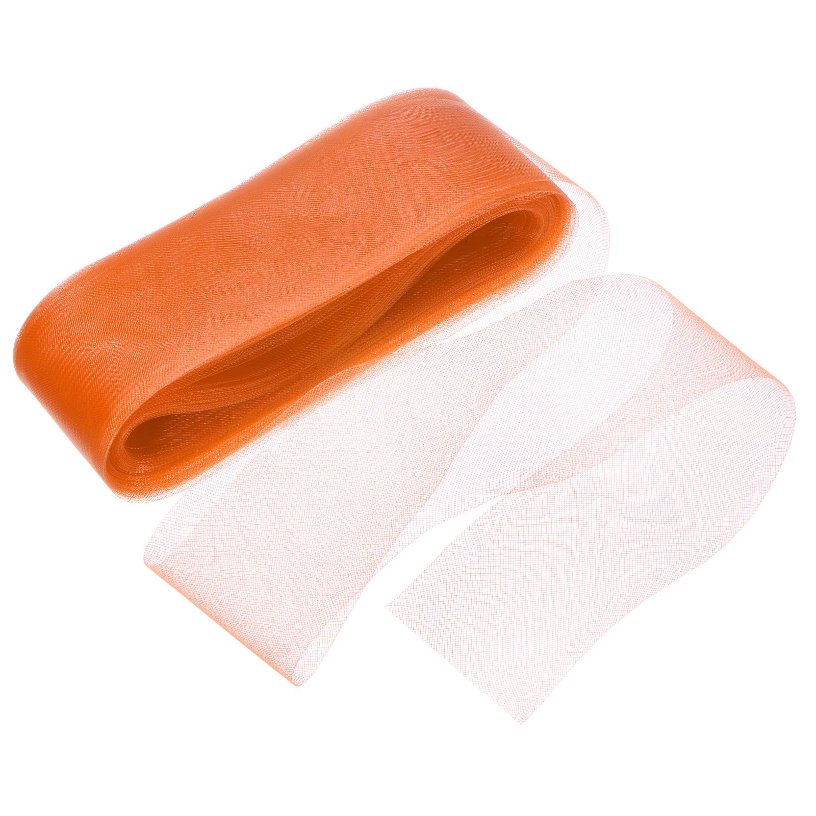 M METERXITY Stiff Horsehair Braid 4 Inch Wide 50 Yards Soft Polyester Horsehair Braid Roll for Wedding Dress/Dance Formal Dress Accessories/Skirt Boning Sewing Shaping [Orange]