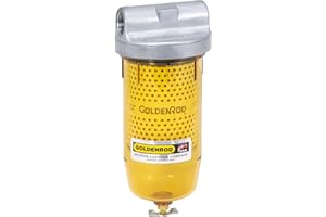 Dutton-Lainson Company - GOLDENROD 495-3/4 Bowl Fuel Tank Filter with 3/4" NPT Zinc Die-Cast Top Cap Fittings - See-Through Bowl Compatible with Biodiesel Blends - 10-Micron Diesel & Fuel Tank Filter
