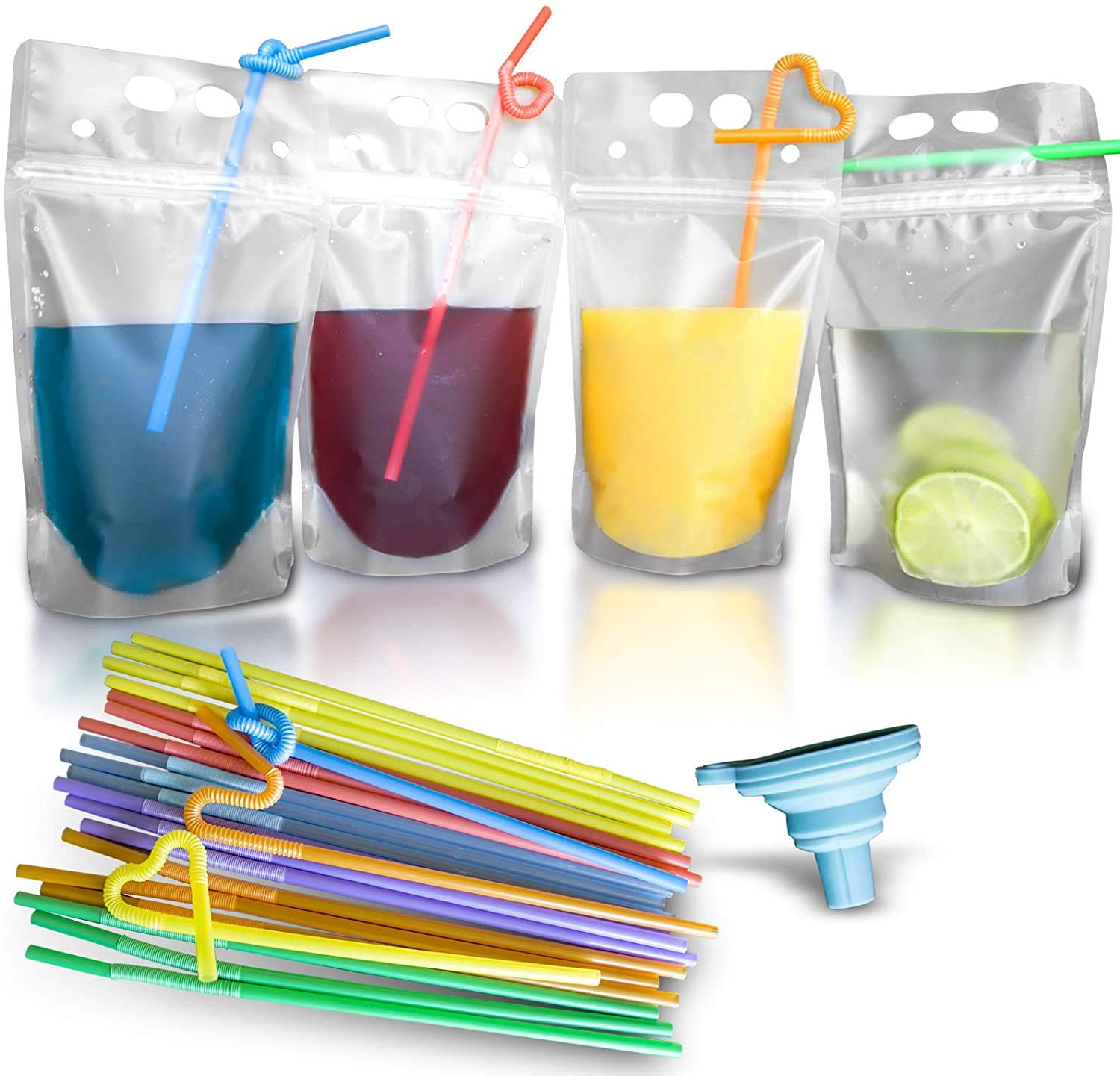 reusable juice pouch with straw