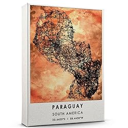 Paraguay Map Poster, South America Map Art