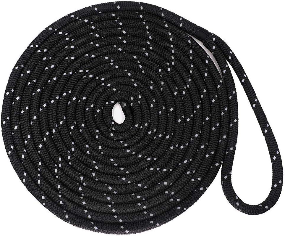 Obcursco Double Braided Nylon Reflective Marine Dock Line Premium Marine Dock Line for Boat.