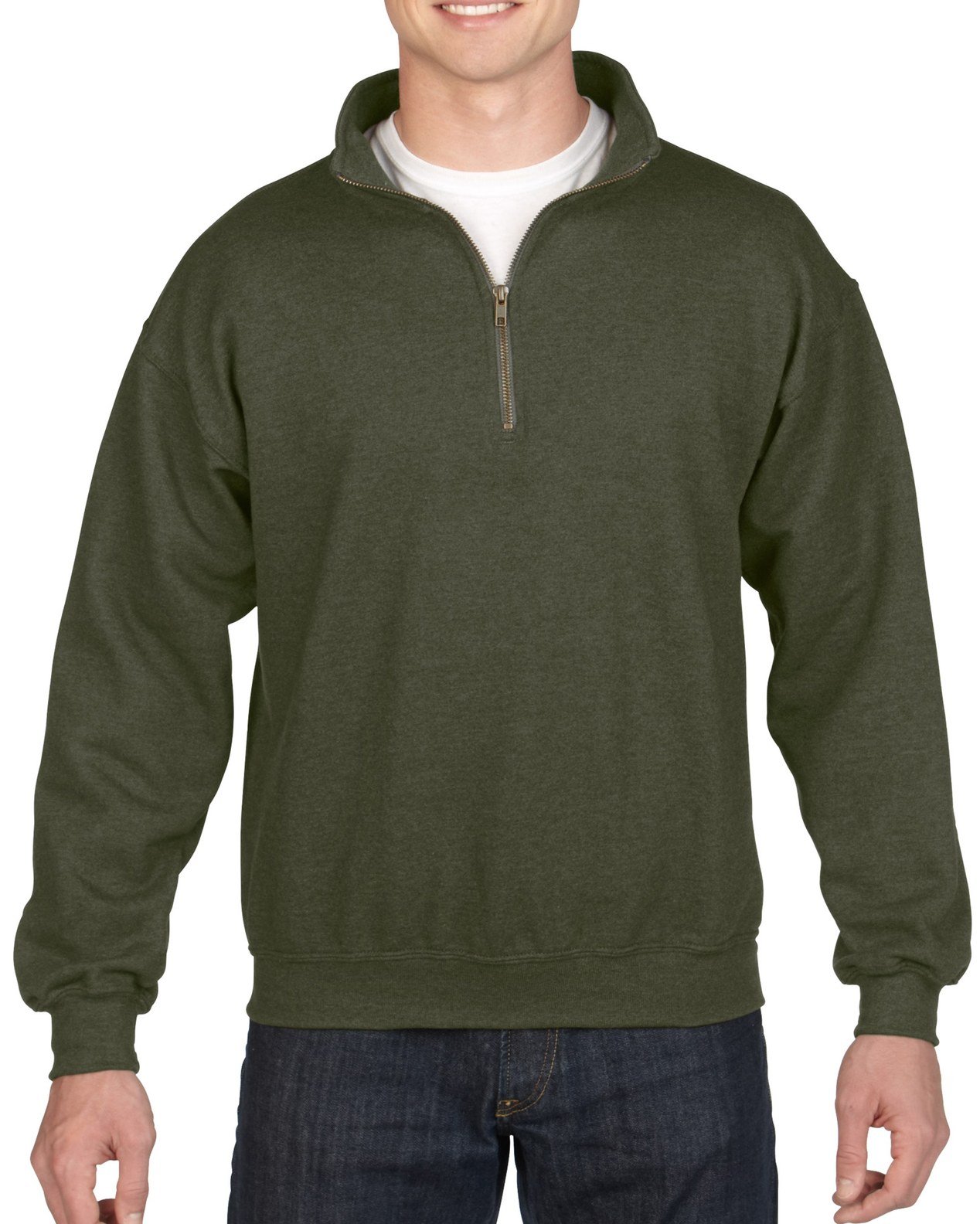 JERZEES NuBlend 1/4-Zip Cadet Collar Sweatshirt - 50/50 Cotton Poly Pill-Resistant Fleece, Oxford, X-Large - View #8