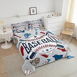 Manfei Baseball Comforter Set Queen Size, Vintage