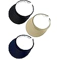 3 Pack Sports Sun Visor Hat Women Men Adjustable Clip On Visors Outdoor Golf Beach Cap