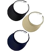 3 Pack Sports Sun Visor Hat Women Men Adjustable Clip On Visors Outdoor Golf Beach Cap