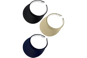 YDOCQLI 3 Pack Sports Sun Visor Hat Women Men Adjustable Clip On Visors Outdoor Golf Beach Cap