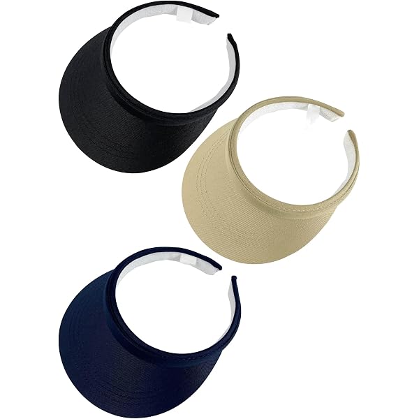 3 Pack Clip On Sports Sun Visor Adjustable for Outdoor Golf Beach 3 Pcs Sports Sun Visor Hat Adjustable Cloth Covered Slip on  main image 2