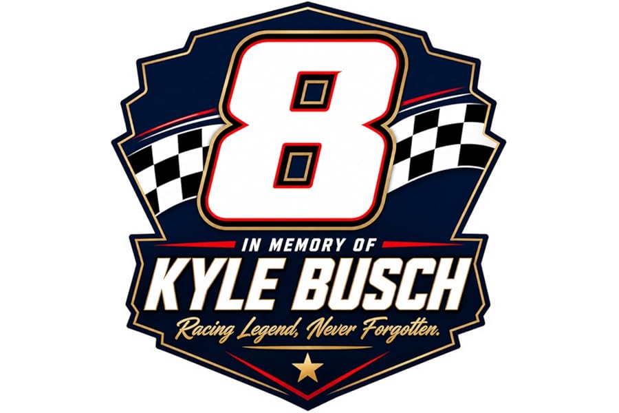 RockPaperStikrz Kyle Busch Memorial Vinyl Sticker, 5x5 Inch, Multicolor, Glossy Finish, Racing Tribute Decal for Cars, Trucks, Laptops