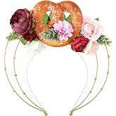 Tigeen Floral Oktoberfest Headband Flower Crown for Women Pretzel Double Oktoberfest Bachelorette Party Beer Festival Accessories, Elegant German Party Wreath for Dirndl Costume and Celebration