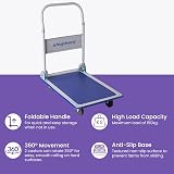 Move It 150kg Heavy-Duty Folding Platform Trolley Blue with 4 Wheels view 2
