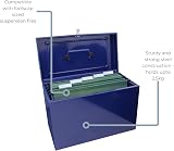 Cathedral A4+ Steel File Box with Starter 5 Suspension Files Blue view 6