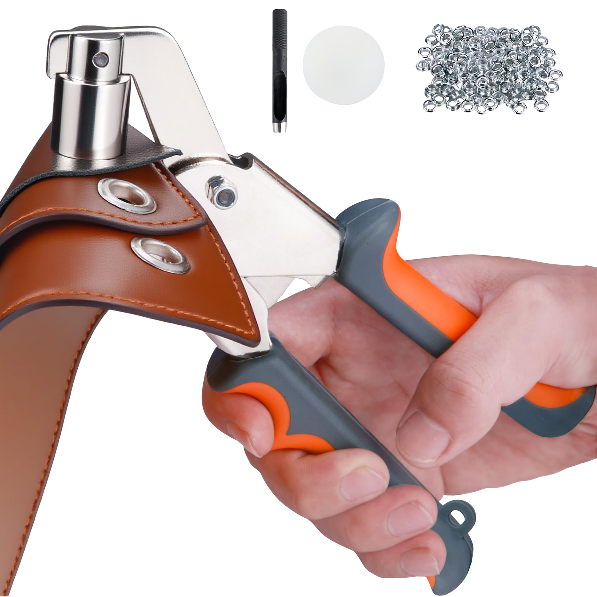 BIZOEPRO Heavy Duty Grommet Tool Kit, 500 pcs 1/4 Inch 6mm Grommets, Eyelet Tool, Press for Tarp, Grommet Kit, Fabric, Banner, Canvas, Leather, Tents, Vinyl