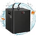 79 Gal Aquarium Chiller, 1/3 HP Fish Tank Water Chiller with Quiet Design Compressor, Refrigeration for Hydroponic System Axolotl Jellyfish Coral Reef 300L, Black