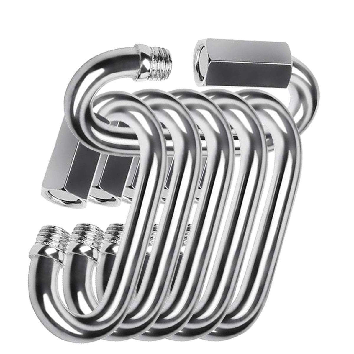Quick Link, 304 Stainless Steel D Shape Locking Carabiner Keychain Buckle for Hiking Gym: Industrial & Scientific