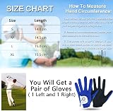 FINGER TEN Kids Golf Gloves All Weather Left Right Hand Blue Medium Pair view 6