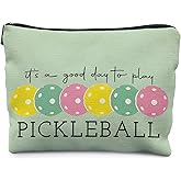 RYYCDOI Pickleball Gifts for Women, Colorful Pickleball Makeup Bag for Women, It's a Good Day to Play Pickleball Cosmetic Bag Toiletry Bag, Gifts for Pickleball Lovers, Pickleball Stuff(green)