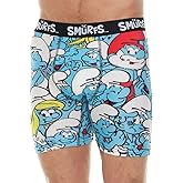 COCO BRANDS The Smurfs Men's Boxer Briefs - No Fly, Anti-Chafing Stitching, Comfort Shaped/Cotton Lined Crotch