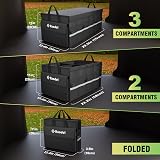 K KNODEL Car Boot Organizer with Foldable Cover Large 3 Compartments view 5