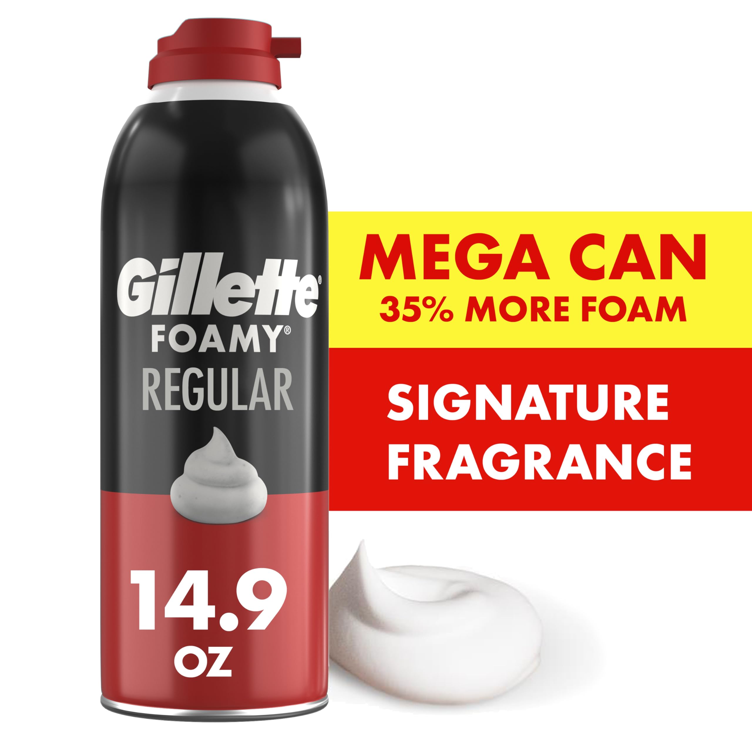 Gillette Foamy Classic Shave Foam for Men, Protection Against Shaving Irritation, Quick and Smooth Shave, shaving cream, 14.9 Oz