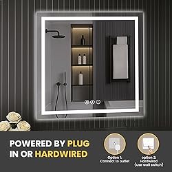 LOAAO 30"X30" LED Mirror for Bathroom, Lighted