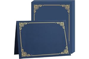 Misscom Certificate Holders 5 Packs Navy Blue,Diploma Holders Certificate Covers Gold Foil Border for Letter Size 8.5x11 Certificate Papers,Cardstock, Award, Graduation Documents