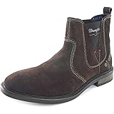 Wrangler Roll Chelsea Mens Ankle Suede Leather Brown Pull On