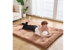 VIPBED Japanese Floor Futon Mattress Twin Size 38"x 80", 2.5'' Thick Foldable Roll Up Floor Bed Sleeping Pad, 25D Foam Filled Tatami Mat with Straps for Guest Room, Dormitory & Camping, Chestnut Brown