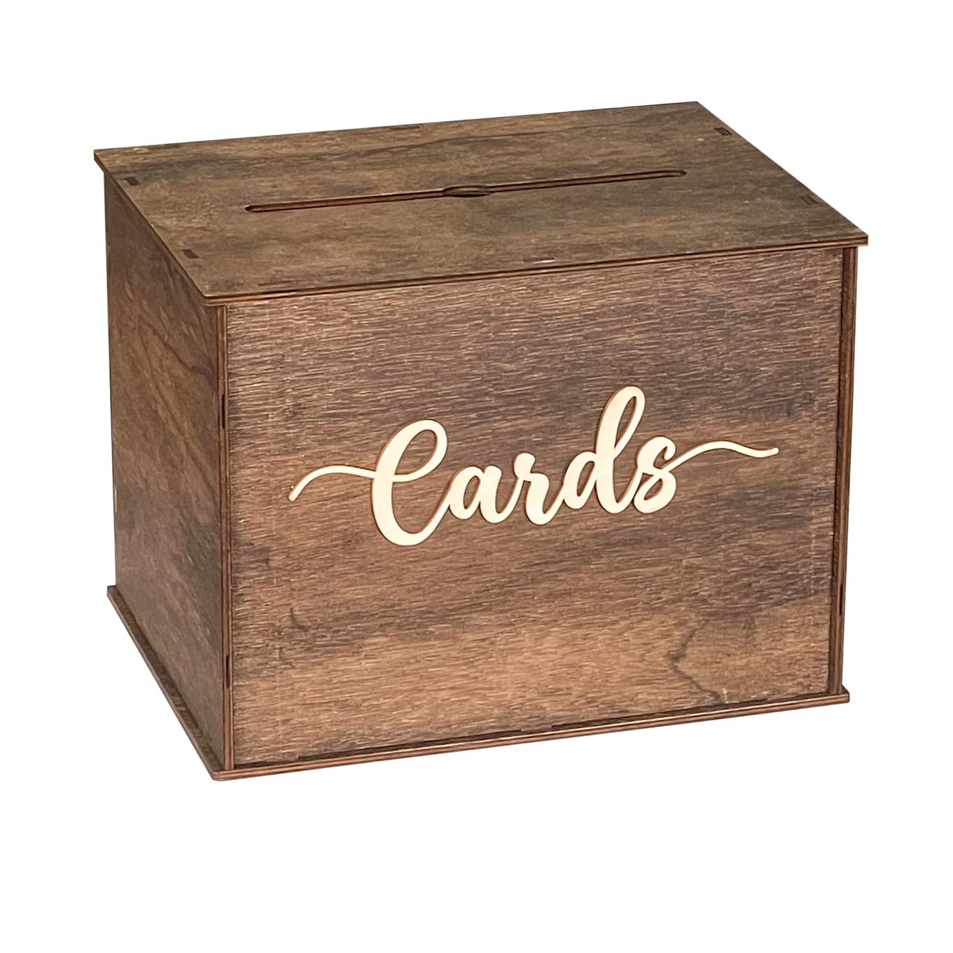 Photo 1 of Cregugua Large Card Box 12"x 9"x 9" Rustic Wooden Card box Gifts Card Box for Wedding Birthday Baby Shower Graduation Party