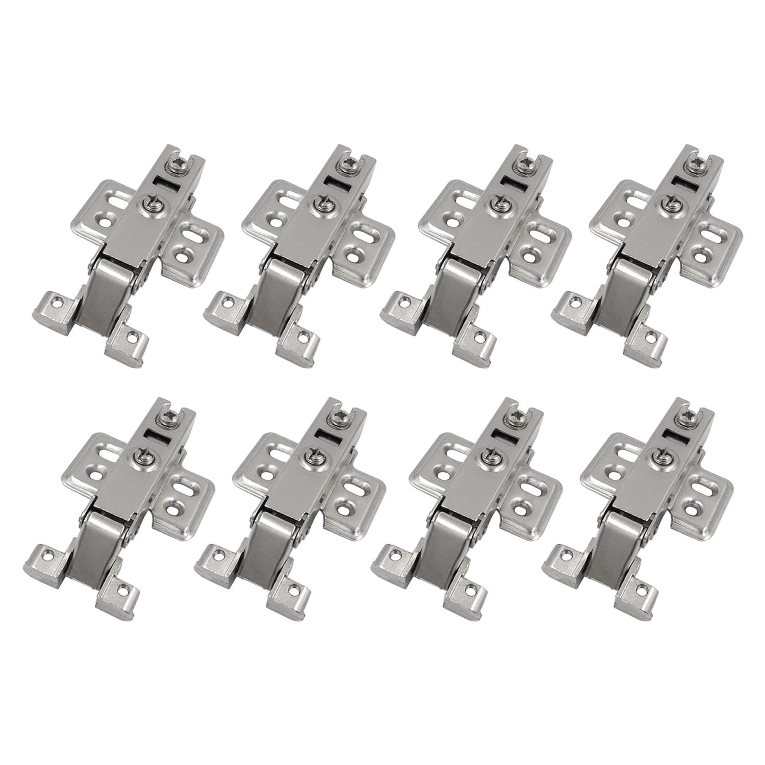 LOOTICH 95 Degree Full Overlay Hinge for Aluminum Framed Doors Hinges with Hydraulic Damper for Kitchen Cabinet Cupboard Door Pack of 8