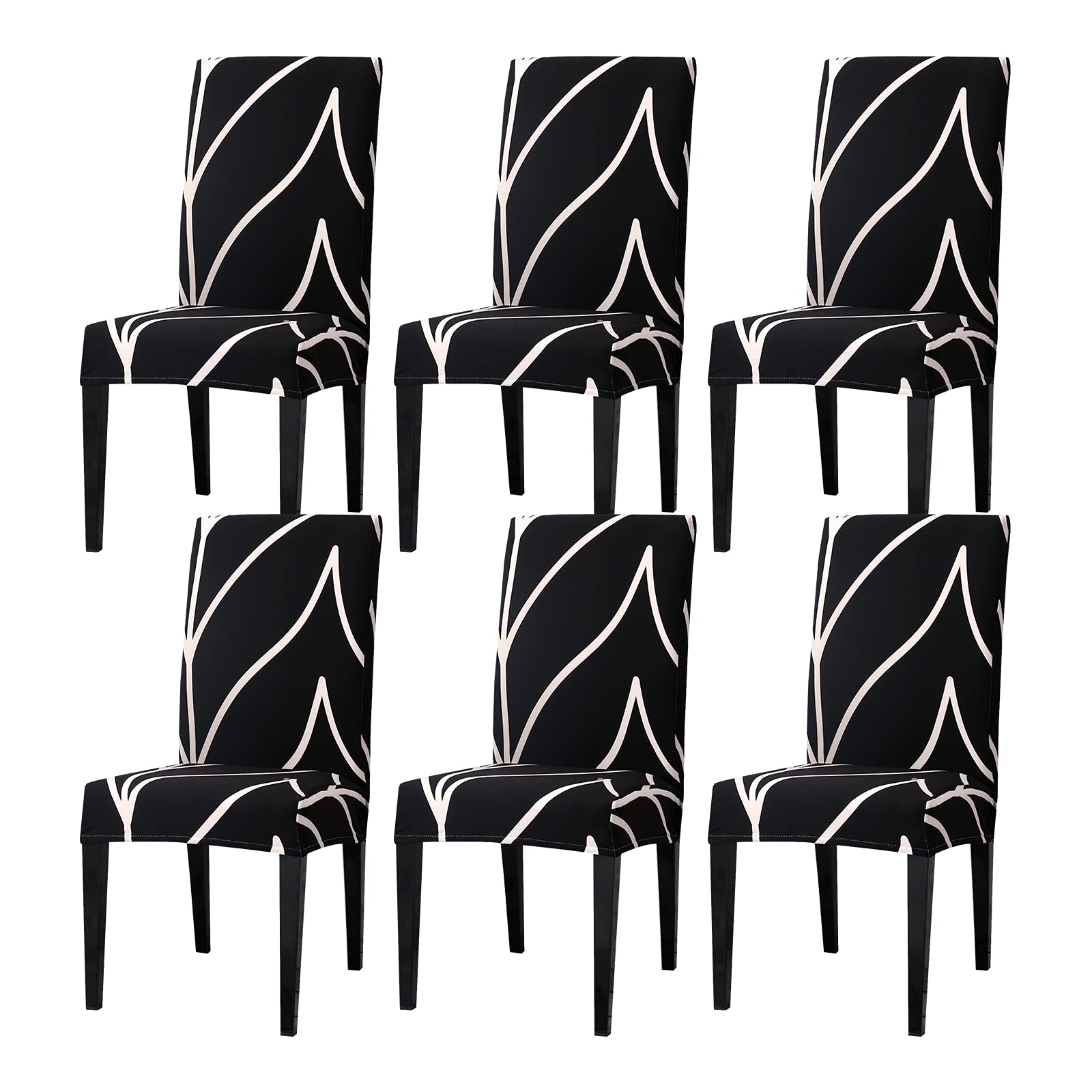 Aisprts Dining Room Chair Covers Slipcovers Set of 4 or 6, Stretch Removable Washable Dining Chair Protector Decoration Cover Seat Slipcover for Hotel,Ceremony,Banquet,Kitchen,Restaurant,Home