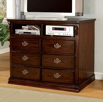 Amazon Com Media Chest In Dark Pine Finish By Furniture Of