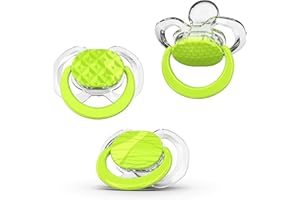 Smilo Baby Pacifier with Orthodontic Design for Healthy Dental Development - Stage 3 for Babies 9+ Months - Pack of 3X 100% Silicone Pacifiers BPA Free - Green