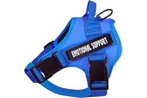 voopet Service Dog Harness,Emotional Support Pet Vest Harness,Reflective Breathable and Adjustable No-Pull ESA Dog Harness for Small Medium Large Dogs (with 4 PCS Removeable Tags) X-Small (Pack of 1)