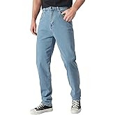 WIYYAPO Men's Classic Straight Stretch Jean Relaxed Fit Comfort Flex Waist Jeans Breathable Denim Pants