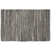 DII Chindi Home Collection Handwoven Multicolor Area Rag Run, 20x31.5, Gray