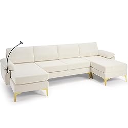 UPHYB 114” U-Shaped Sectional Sofa Couch,Corduroy