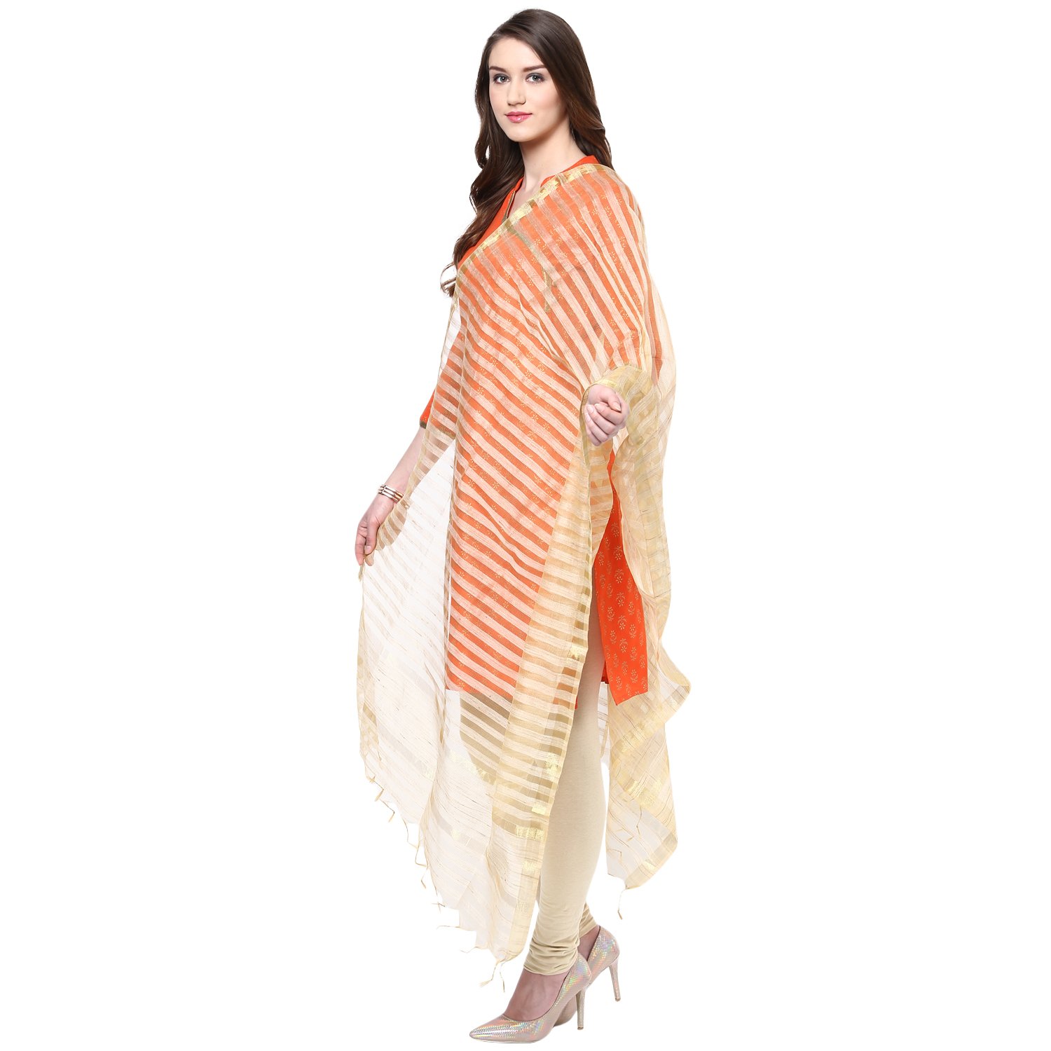 gold cotton silk dupatta