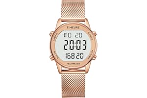 TIMEURE Women's Step Counter Watch with Stainless Steel Bracelet, Stylish Design, No App, No Charging Needed for Step, Calori