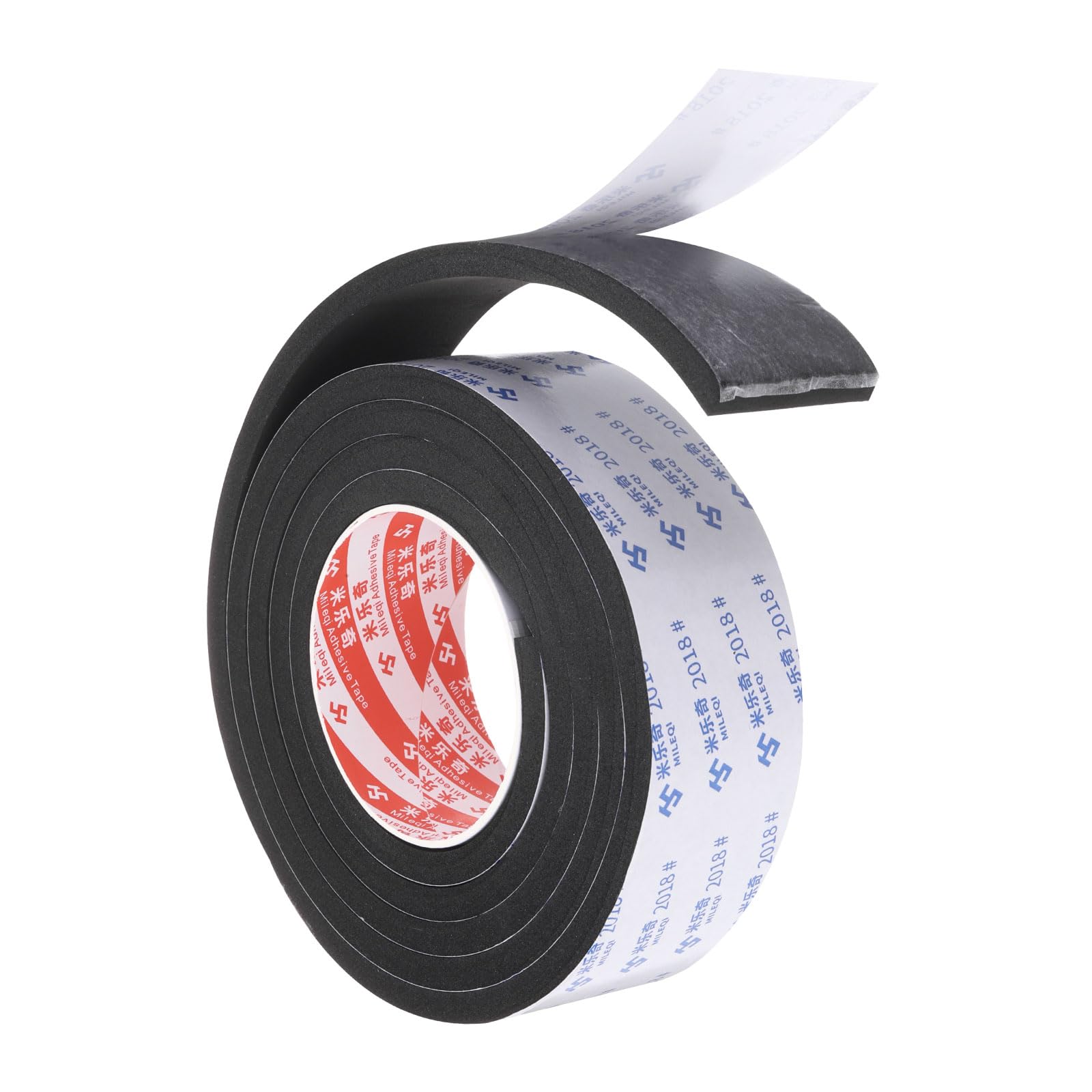 PATIKIL 2m/6.6ft Sealing Foam Tape, 5cm Wide 10mm Thick Single Sided Weather Stripping Door Seal Strip for Window Door Insulation, Black
